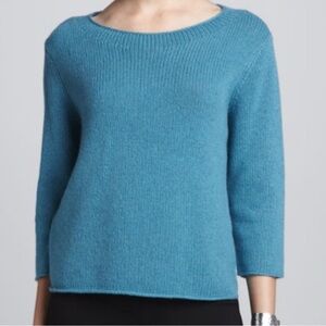 Eileen Fisher Yak Wool Sweater in Blue Petite